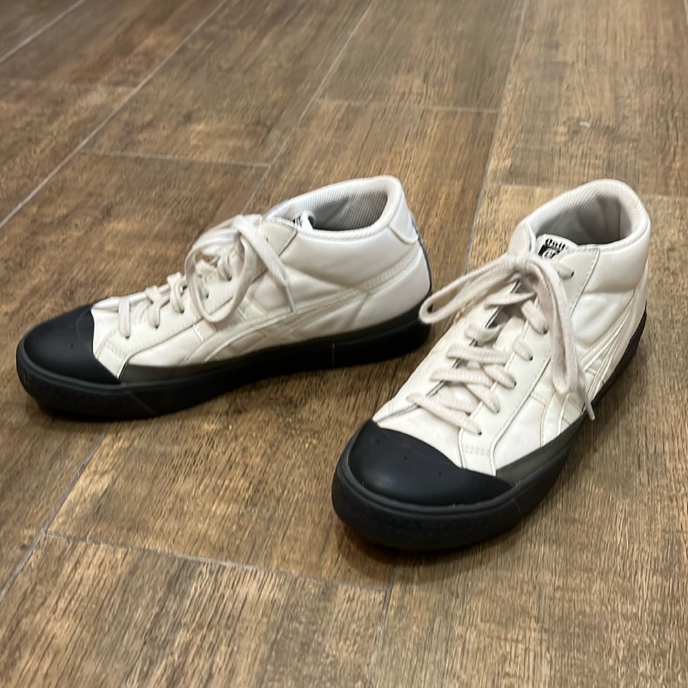 Onitsuka Tiger US 8 Mid Hi Top cream stripes